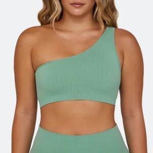 SET Active Luxform Mint One Shoulder Sports Bra Top Large
